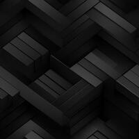 AI generated Dark black Geometric grid background Modern dark abstract texture seamless pattern photo