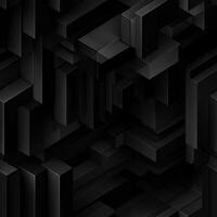 AI generated Dark black Geometric grid background Modern dark abstract texture seamless pattern photo