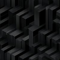AI generated Dark black Geometric grid background Modern dark abstract texture seamless pattern photo
