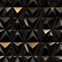 AI generated Dark black Geometric grid background Modern dark abstract texture seamless pattern photo
