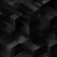 AI generated Dark black Geometric grid background Modern dark abstract texture seamless pattern photo