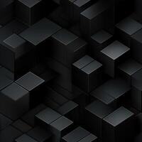 AI generated Dark black Geometric grid background Modern dark abstract texture seamless pattern photo
