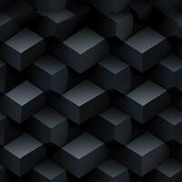 AI generated Dark black Geometric grid background Modern dark abstract texture seamless pattern photo
