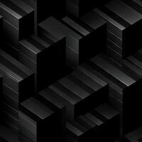 AI generated Dark black Geometric grid background Modern dark abstract texture seamless pattern photo