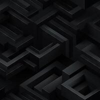 AI generated Dark black Geometric grid background Modern dark abstract texture seamless pattern photo