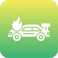 Accident Car In Fire Vector Icon