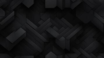 AI generated Dark black Geometric grid background Modern dark abstract texture seamless pattern photo