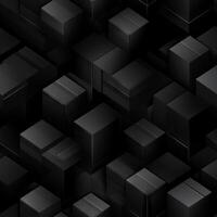 AI generated Dark black Geometric grid background Modern dark abstract texture seamless pattern photo