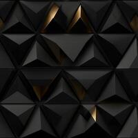 AI generated Dark black Geometric grid background Modern dark abstract texture seamless pattern photo