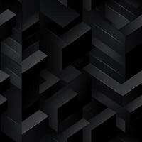 AI generated Dark black Geometric grid background Modern dark abstract texture seamless pattern photo