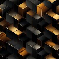 AI generated Dark black Geometric grid background Modern dark abstract texture seamless pattern photo