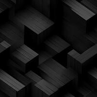 AI generated Dark black Geometric grid background Modern dark abstract texture seamless pattern photo