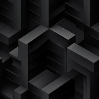 AI generated Dark black Geometric grid background Modern dark abstract texture seamless pattern photo