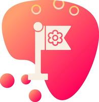 Sakura Flag Vector Icon