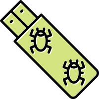 virus memoria USB vector icono