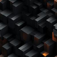 AI generated Dark black Geometric grid background Modern dark abstract texture seamless pattern photo