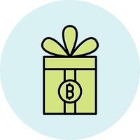 Gift Bitcoin Vector Icon