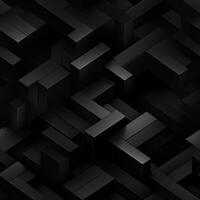 AI generated Dark black Geometric grid background Modern dark abstract texture seamless pattern photo