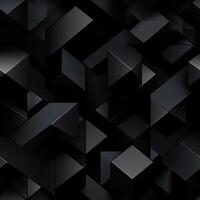 AI generated Dark black Geometric grid background Modern dark abstract texture seamless pattern photo