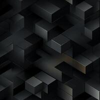 AI generated Dark black Geometric grid background Modern dark abstract texture seamless pattern photo