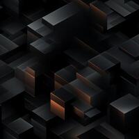 AI generated Dark black Geometric grid background Modern dark abstract texture seamless pattern photo