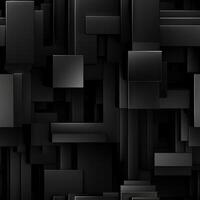 AI generated Dark black Geometric grid background Modern dark abstract texture seamless pattern photo