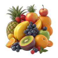 3d weergegeven mengen fruit png