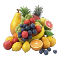 3d weergegeven mengen fruit png