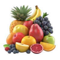 3d rendido misturar frutas png