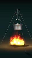Campfire Pot Rotating Vertical video