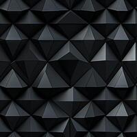 AI generated Dark black Geometric grid background Modern dark abstract texture seamless pattern photo