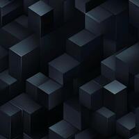 AI generated Dark black Geometric grid background Modern dark abstract texture seamless pattern photo