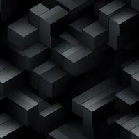 AI generated Dark black Geometric grid background Modern dark abstract texture seamless pattern photo
