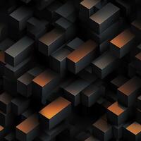 AI generated Dark black Geometric grid background Modern dark abstract texture seamless pattern photo