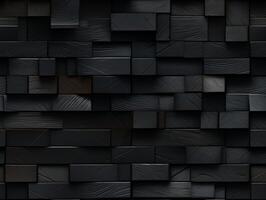 AI generated Dark black wooden Geometric grid background Modern dark abstract texture seamless pattern photo