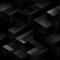 AI generated Dark black Geometric grid background Modern dark abstract texture seamless pattern photo