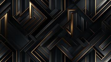 AI generated Dark black Geometric grid background Modern dark abstract texture seamless pattern photo