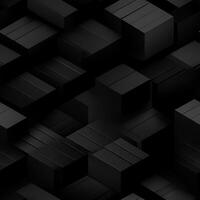 AI generated Dark black Geometric grid background Modern dark abstract texture seamless pattern photo