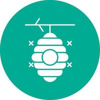 Beehive Glyph Circle Icon vector