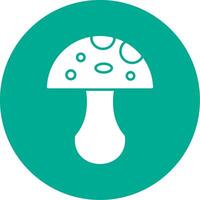 Mushroom Glyph Circle Icon vector