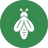 Bee Glyph Circle Icon vector