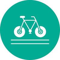 bicicleta glifo circulo icono vector