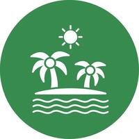 isla glifo circulo icono vector