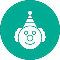 Clown Glyph Circle Icon vector