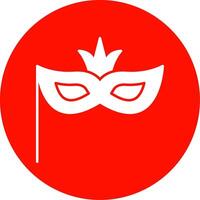 Carnival Mask Glyph Circle Icon vector