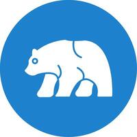 Bear Glyph Circle Icon vector