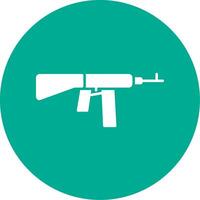 Rifle Glyph Circle Icon vector