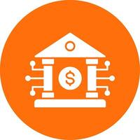 Banking System Glyph Circle Icon vector