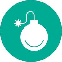 Bomb Glyph Circle Icon vector