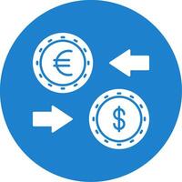 Currency Exchange Glyph Circle Icon vector